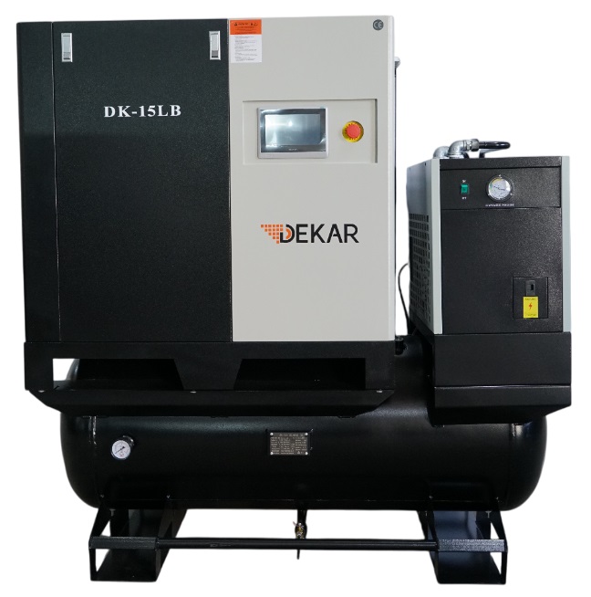 Компрессор винтовой с осушителем Dekar DK-15LB, 350л, 1500 л/мин, 10 бар, 11 кВт. фото 1