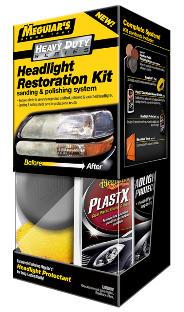 G3000 Набор для восстановления фар и поверхностей из прозр. пласт. Meguiars Heavy Duty Headlight Restoration фото 1