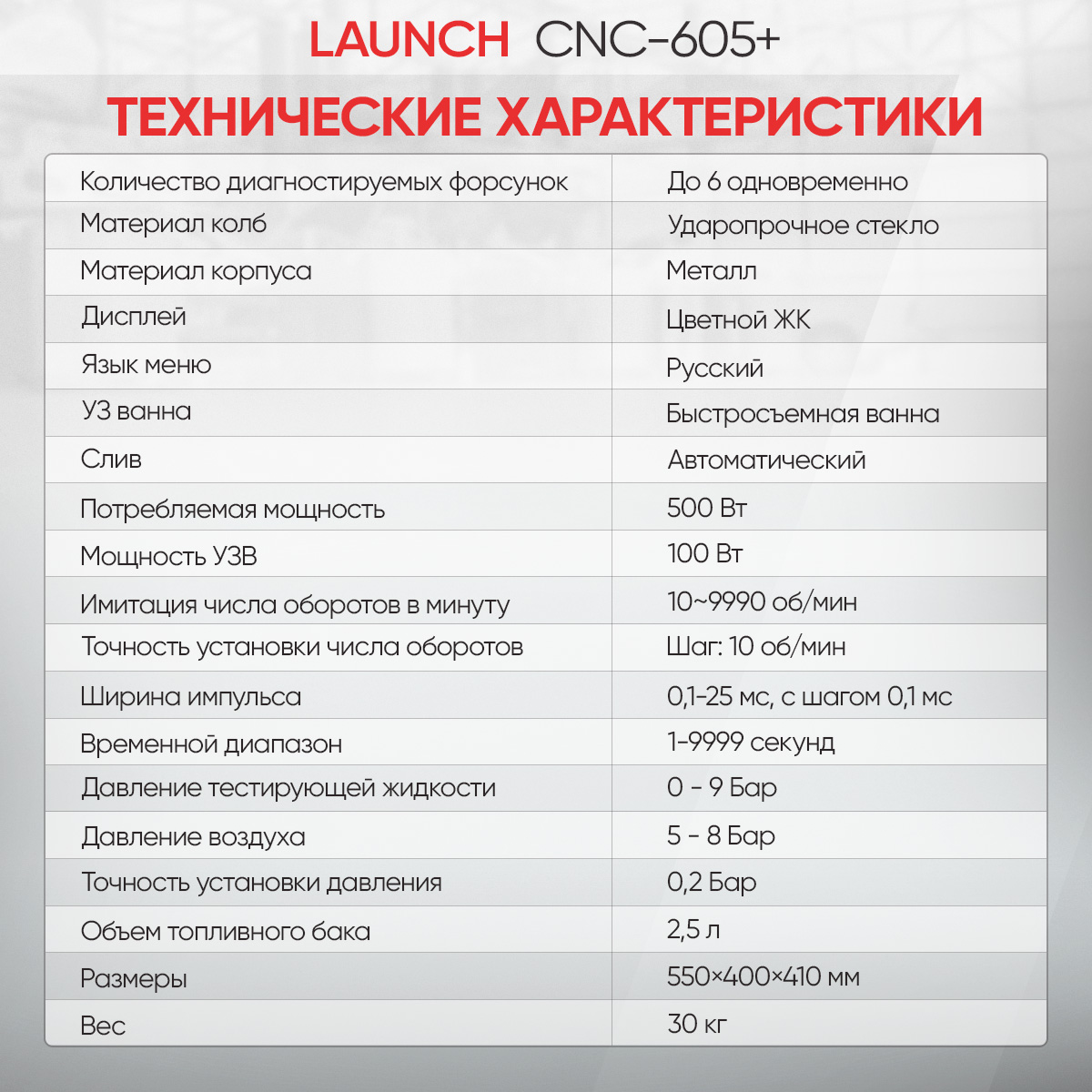 Установка для тестирования и очистки форсунок FSI, GDI и PIEZO Launch CNC-605+ LNC-265 фото 7