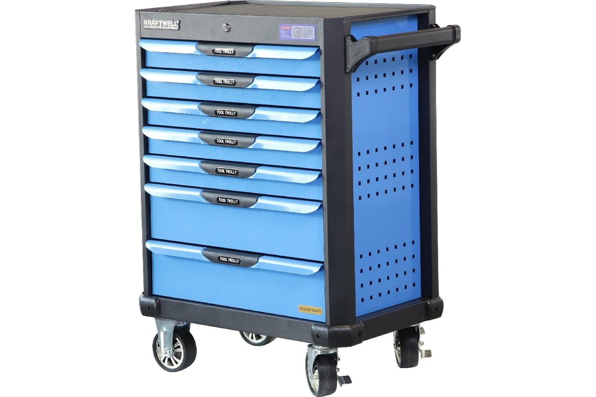 Тележка KraftWell с 7 ящиками, в подарок инструмент 277 предметов KRW-TTB+SET277 фото 2