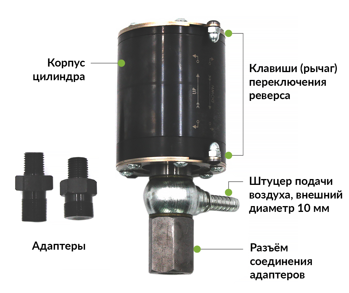 Съемник дизельных форсунок, пневматический с реверсом ОДА Сервис ODA-3206 фото 5