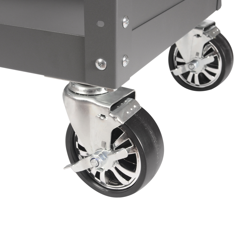 Тележка инструментальная 3 секции серая с открытым отсеком JTC фото 3