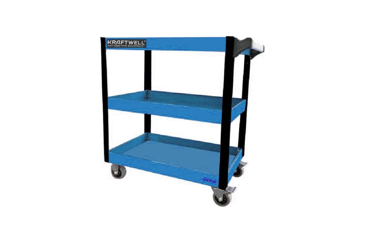 Инструментальная тележка KraftWell с 3 открытыми полками KRW-T3B фото 1