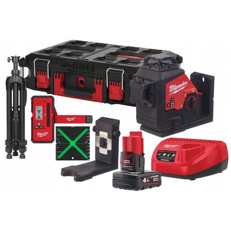 Аккумуляторный лазерный нивелир Milwaukee M12 3PLKIT-401P 4933478960 фото 1