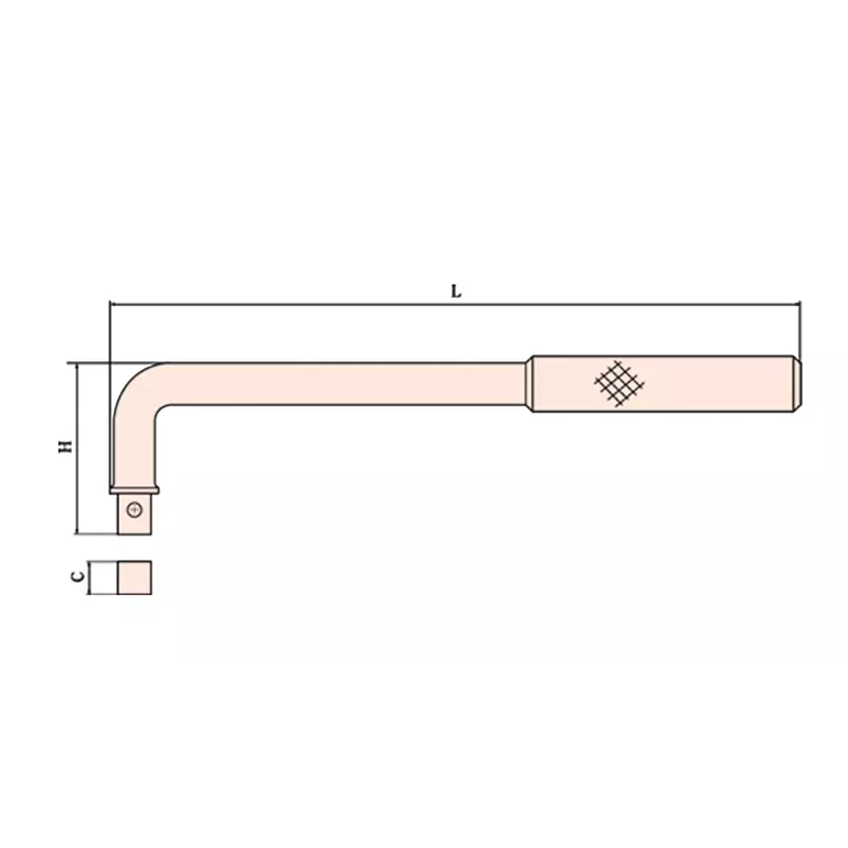 Вороток Г-образный искробезопасный 1/2" 230 мм GARWIN INDUSTRIAL GSS-TA04 фото 2