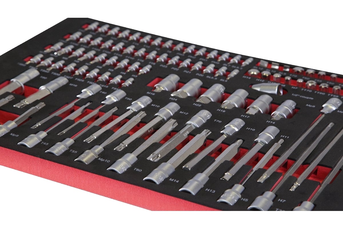 Тележка KraftWell с 7 ящиками, в подарок инструмент 277 предметов KRW-TTB+SET277 фото 7