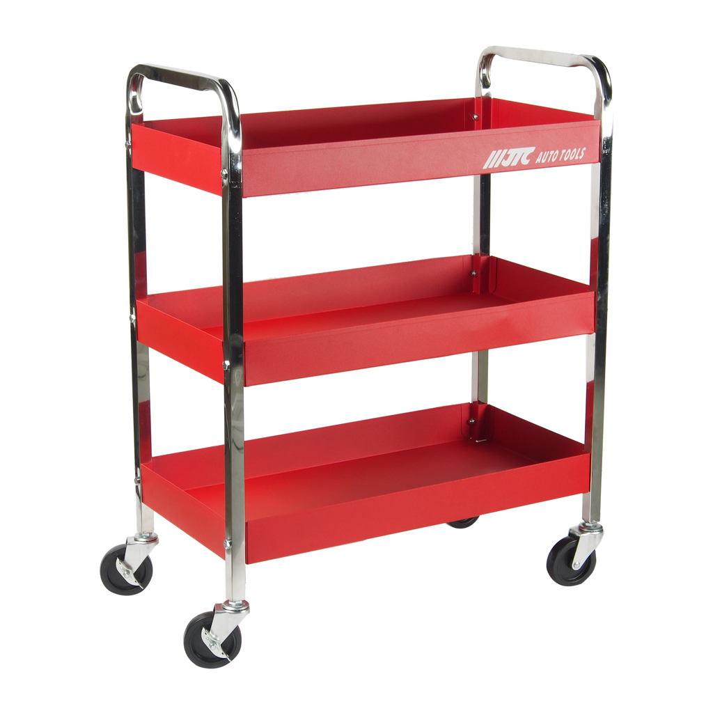 Тележка инструментальная 3 секции красная с открытым отсеком JTC фото 1