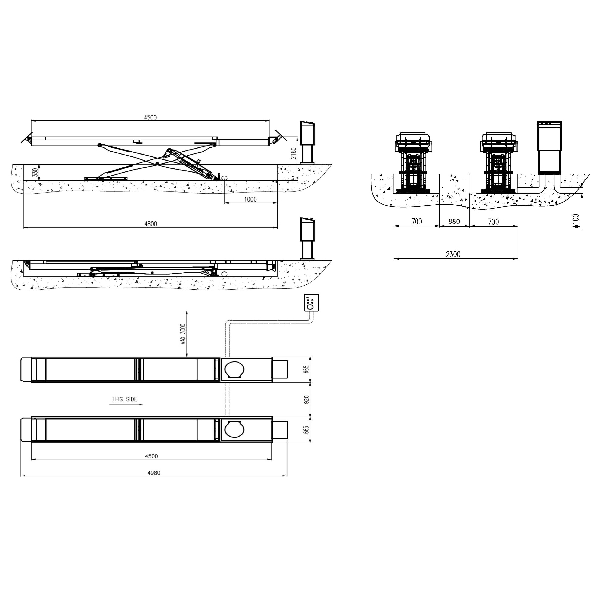 Подъемник ножничный Velyen 4EE2400F, гп 4000 кг фото 2