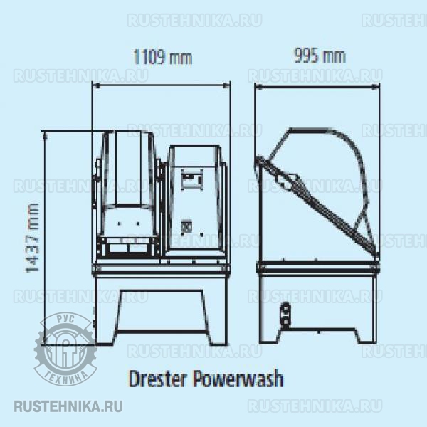 Мойка колес с подогревом Drester W-450-2AD, давление 12 бар, диаметр колеса 800 мм фото 2