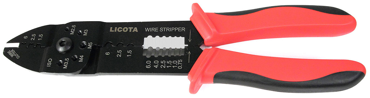 Клещи многофункциональные для зачистки проводов и обжима клемм Licota AET-0141A фото 1