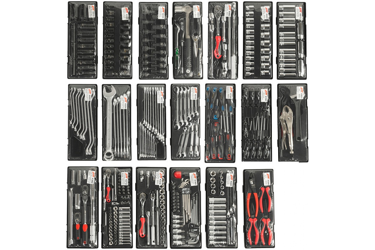 Инструментальная тележка с набором инструментов 7 секций 344 предмета JTC-3931+344 фото 7