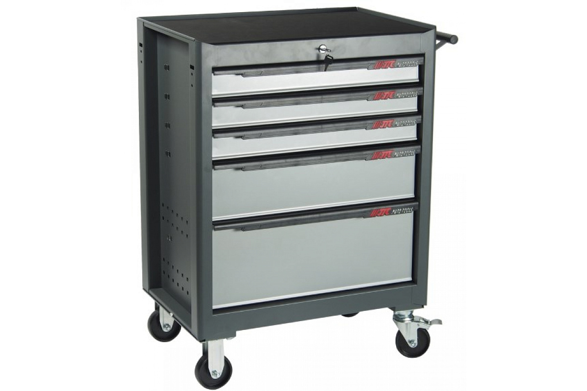 Инструментальная тележка (5 секций, серая, на колесах) JTC-S1065 фото 1