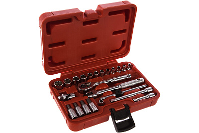 Набор шестигранных головок торцевых и насадок 1/4" 4-13мм, Т20-Т40 в кейсе 23шт JTC-H223B