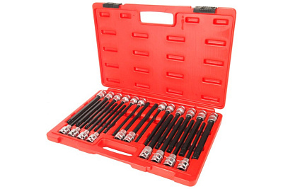 Набор 6-ти гранных бит-головок 1/2" HEX H5-H12, TORX T40-T70, SPLINE M8-M10, RM8-RM14 (22 предмета) JTC 5329