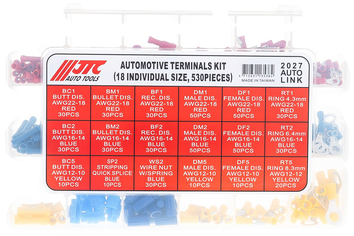 Набор изолированных автомобильных клемм, 530 шт JTC 2027  фото 1