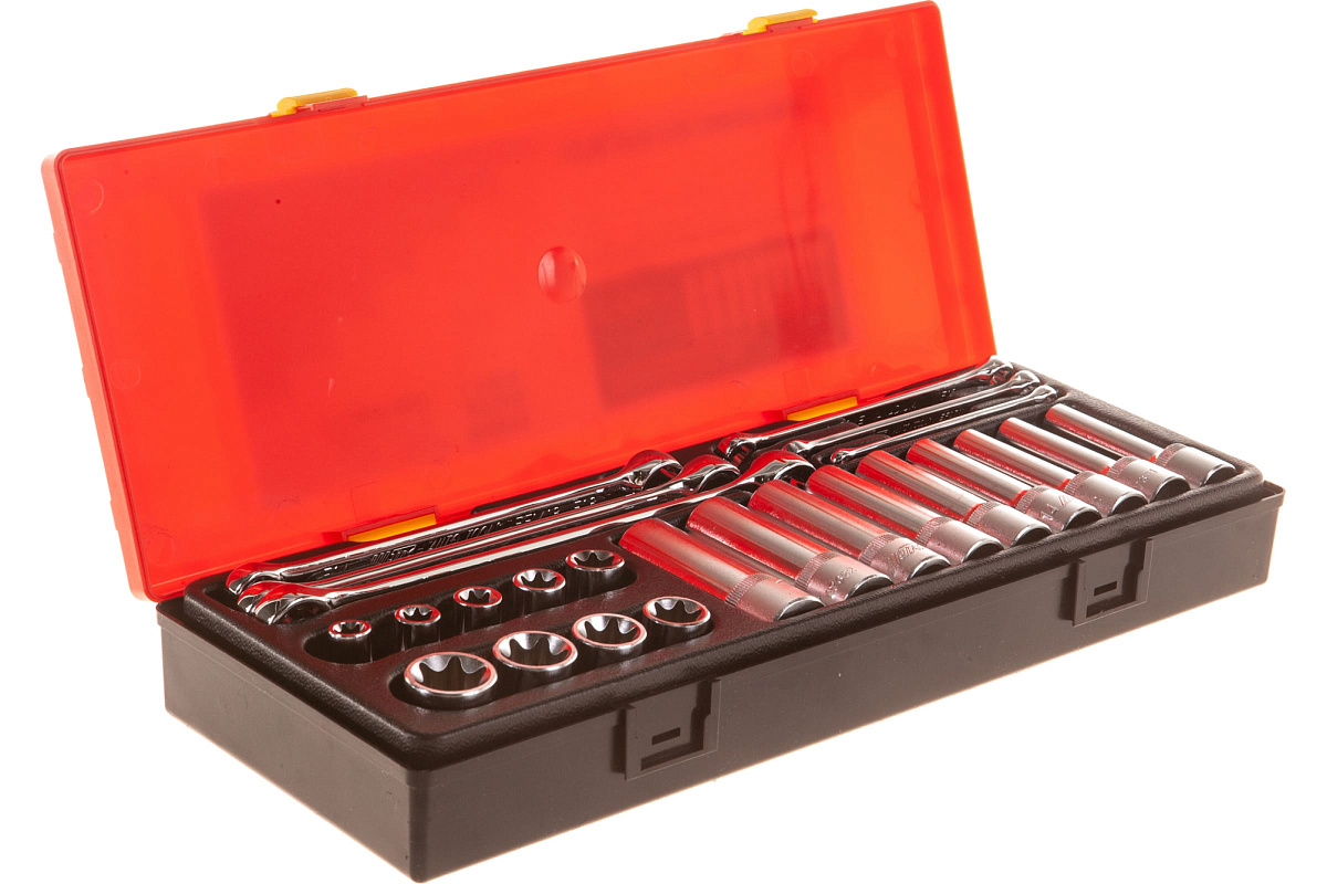Набор инструментов TORX ключи E6-E24, головки E10-E24 в кейсе 24шт JTC-K4241 фото 6