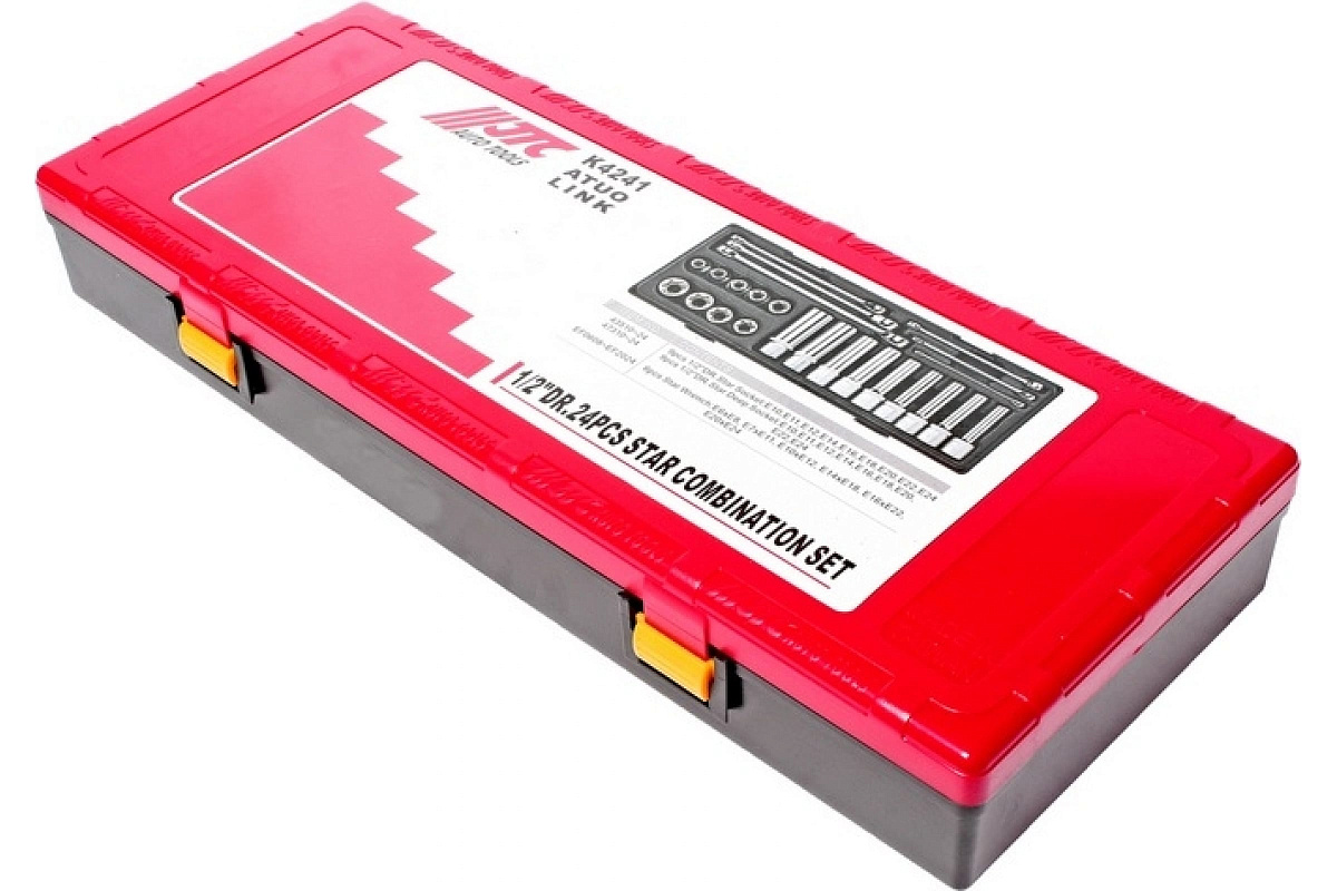 Набор инструментов TORX ключи E6-E24, головки E10-E24 в кейсе 24шт JTC-K4241 фото 7