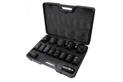Набор головок ударных глубоких 6-гранных 15 предметов 1" Forsage F-8152MPB пл.кейс