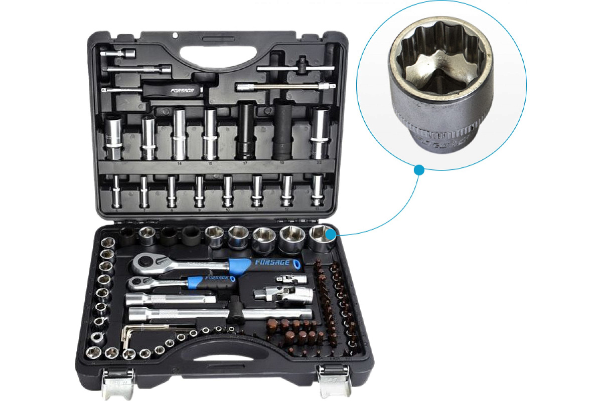 Набор инструментов Forsage F-4941-9 PREMIUM 94+6пр 49599 фото 2