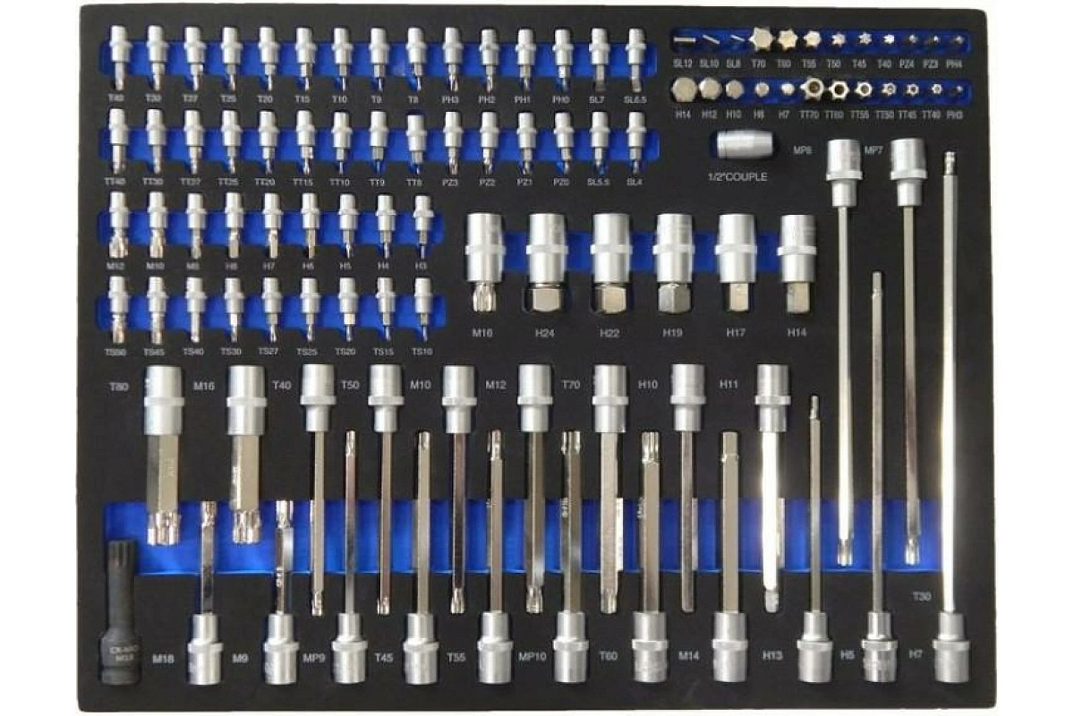 Набор бит и головок-бит (101 шт; 1/4"5/16"1/2"; PH/ PZ/ SL/TORX/TORX с отверстием/HEX/SPLINE) Forsage 28859 F-K41011 фото 1