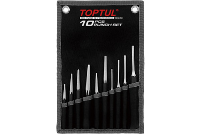 Набор выколоток и кернеров TOPTUL 10 шт на полотне GPAQ1001