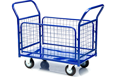 Платформенная тележка СТЕЛЛА-ТЕХНИК с бортами, 650х1150 мм КПО-500С-125-И