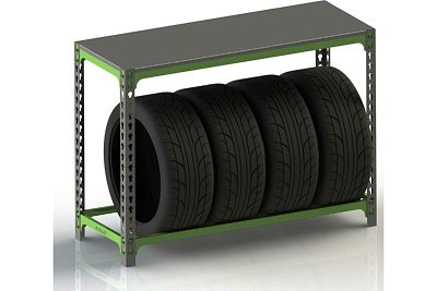 Стеллаж Metalex серия TIRES 950x1600x500 (одна полка) SMTI951650