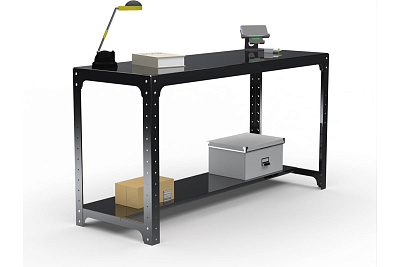 Стол металлический Металекс серия KIT 750х1200х500 мм, одна полка, черный 201495