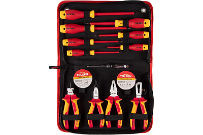 Набор диэлектрических инструментов TOLSEN 14 предметов, в футляре на молнии V80114