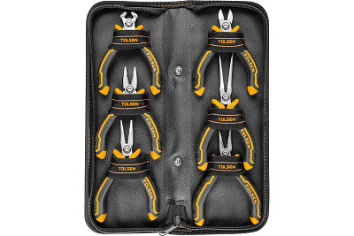 Набор мини пассатижей и бокорезов TOLSEN GRIPro 6 предметов, в футляре на молнии 10359