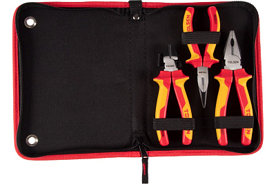 Набор диэлектрических пассатижей и бокорезов TOLSEN 3 предмета, в футляре на молнии V83103
