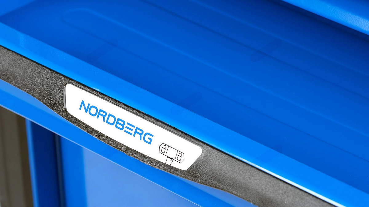Тележка инструментальная, 5 выдвижных ящиков, с системой защиты от опрокидывания, синяя NORDBERG T5P(B) фото 15