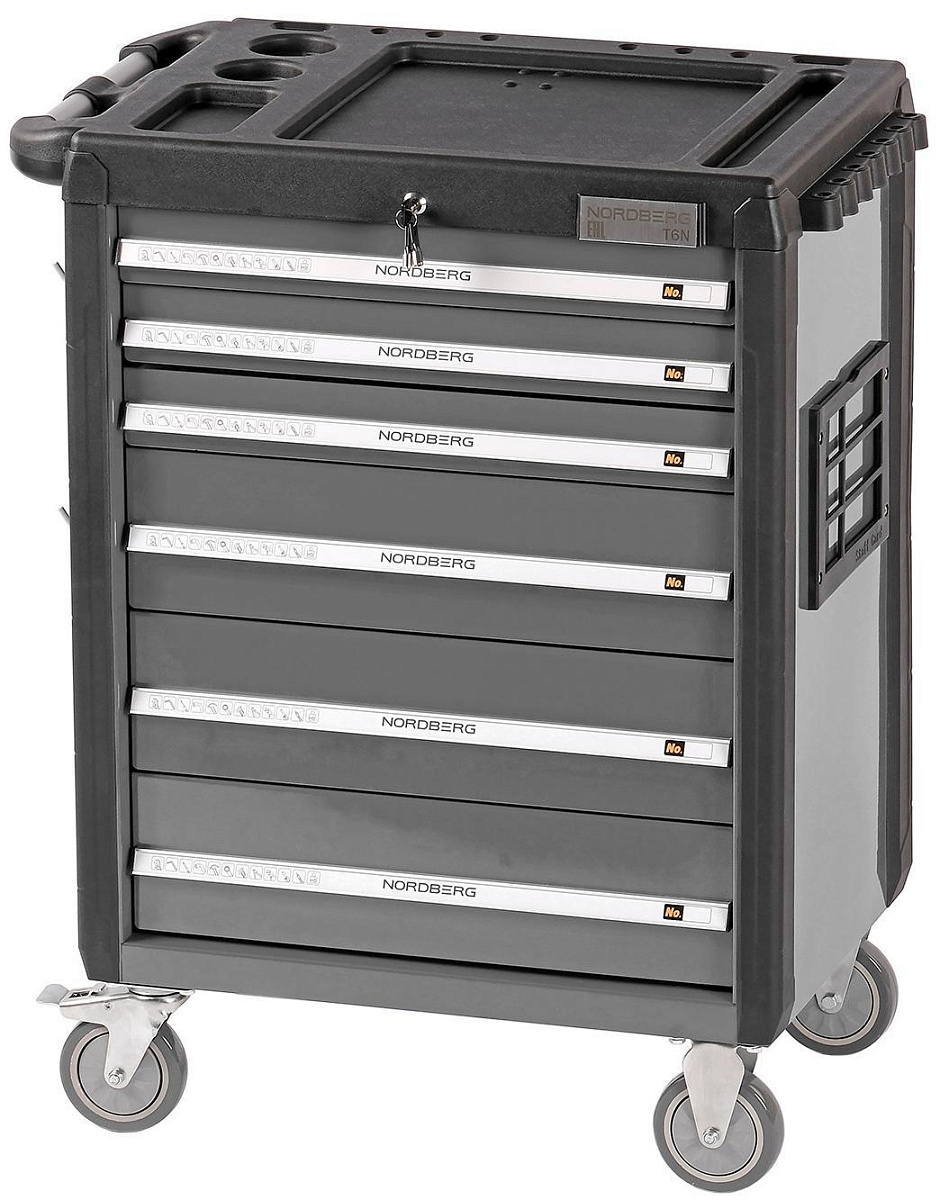 Тележка инструментальная, 6 выдвижных ящиков, серая NORDBERG T6N(G) фото 1