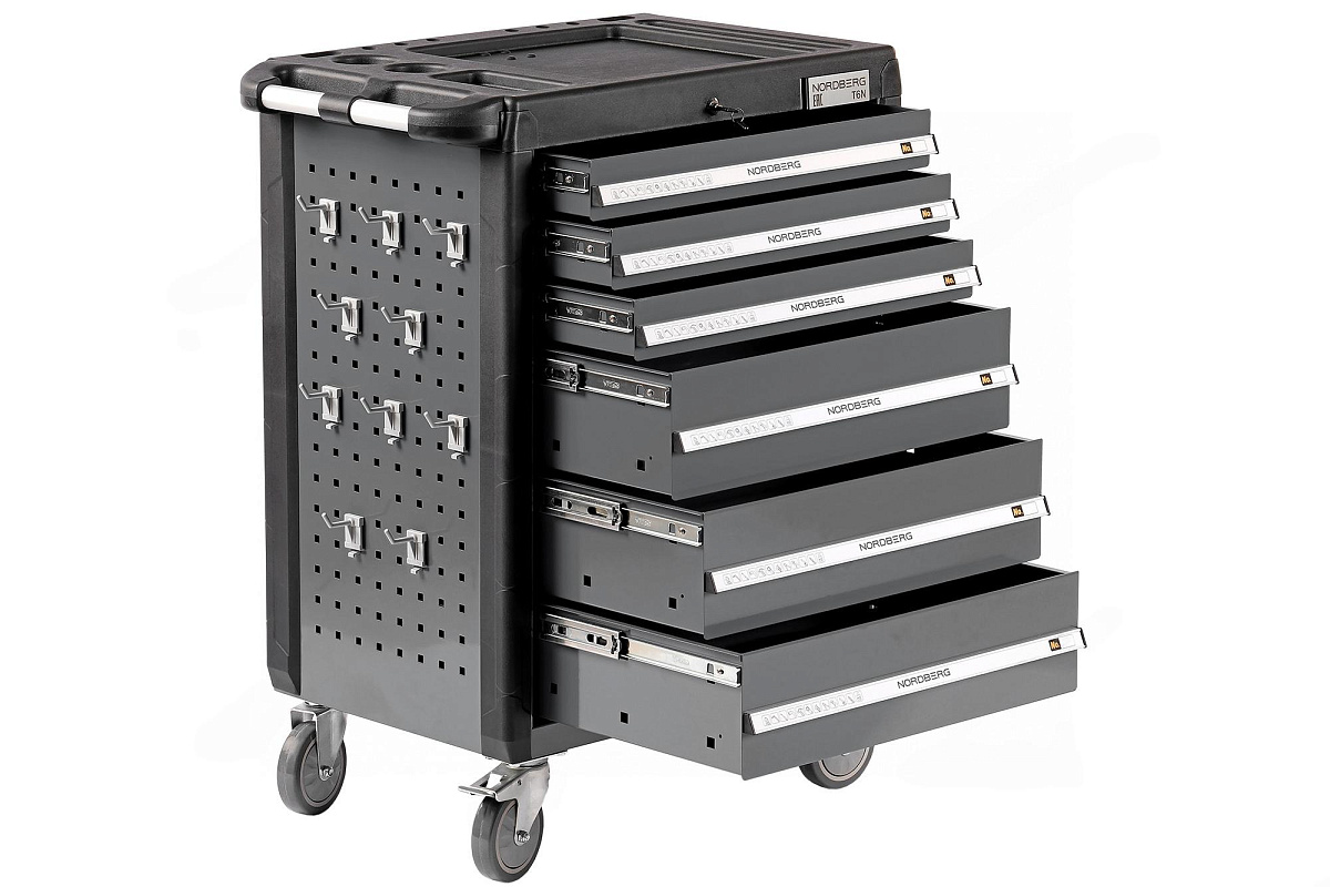 Тележка инструментальная, 6 выдвижных ящиков, серая NORDBERG T6N(G) фото 5
