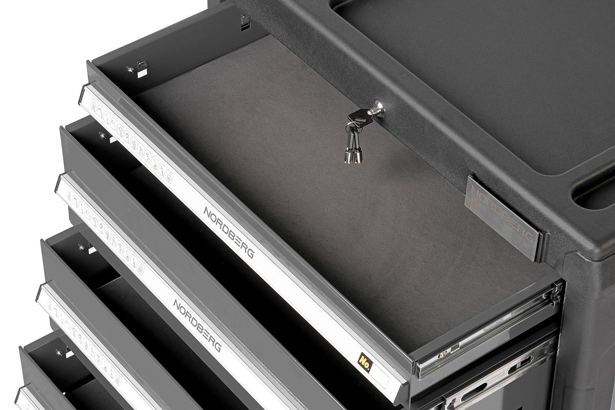 Тележка инструментальная, 6 выдвижных ящиков, серая NORDBERG T6N(G) фото 7
