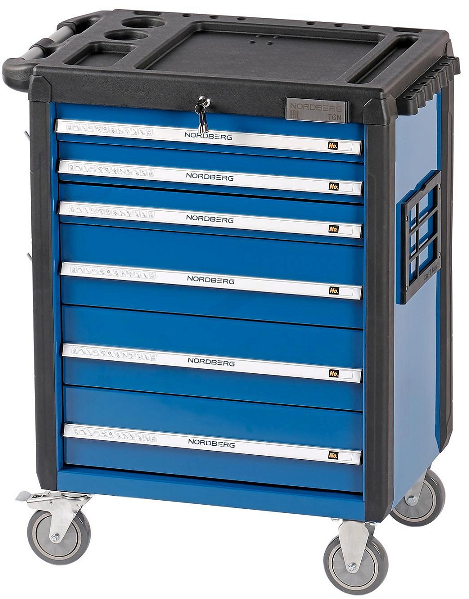 Тележка инструментальная, 6 выдвижных ящиков, синяя NORDBERG T6N(B) фото 1