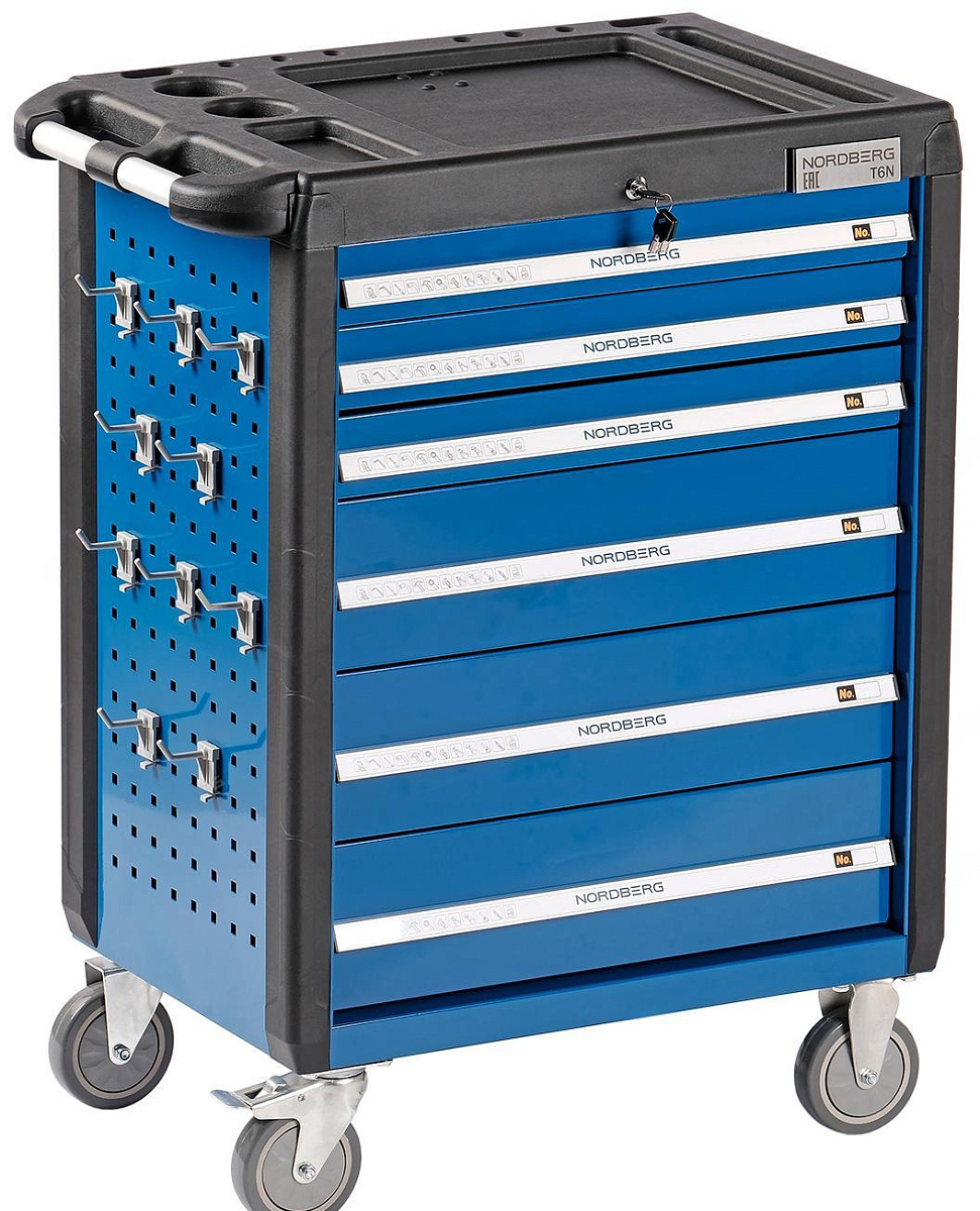 Тележка инструментальная, 6 выдвижных ящиков, синяя NORDBERG T6N(B) фото 2