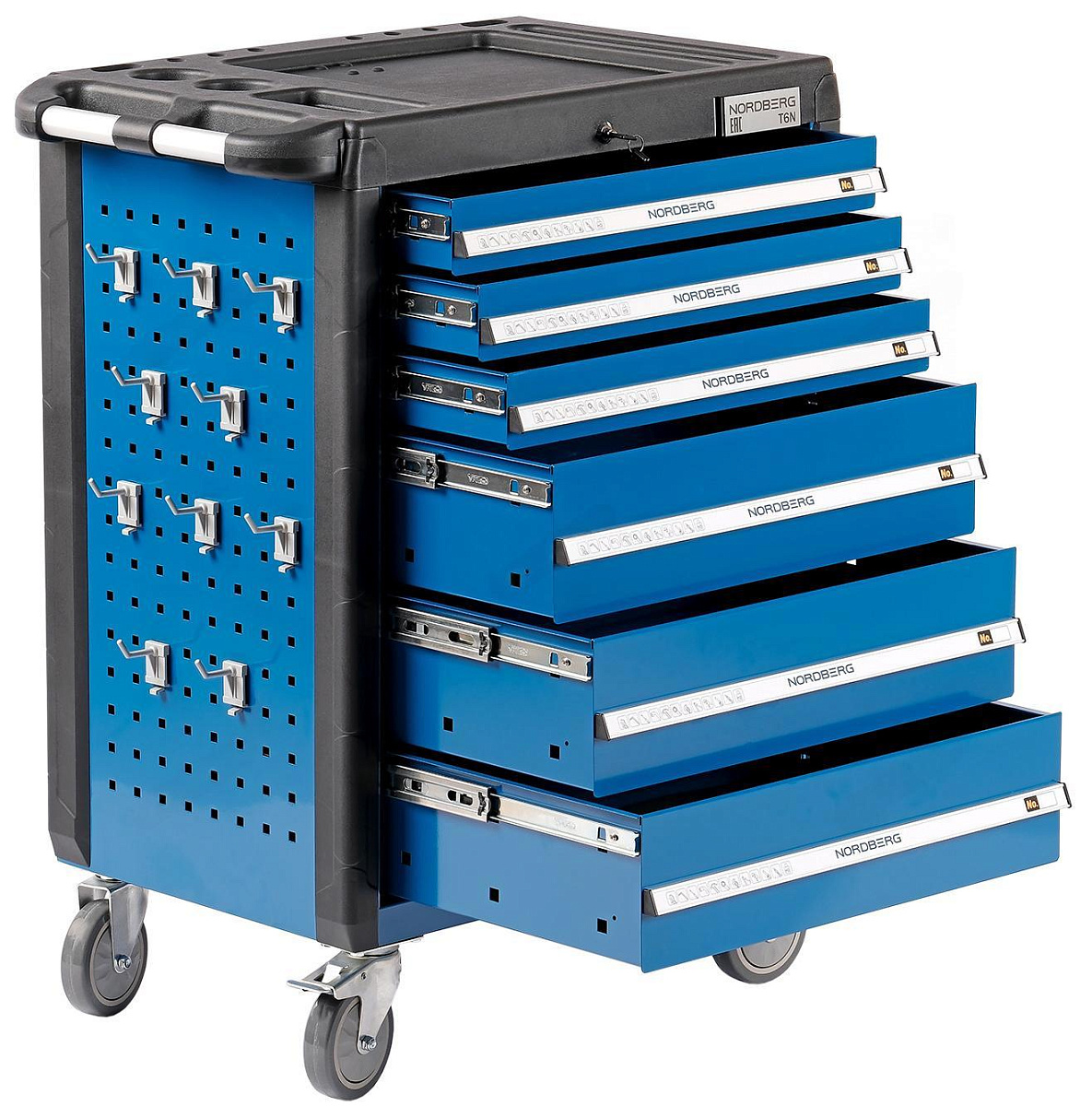 Тележка инструментальная, 6 выдвижных ящиков, синяя NORDBERG T6N(B) фото 3