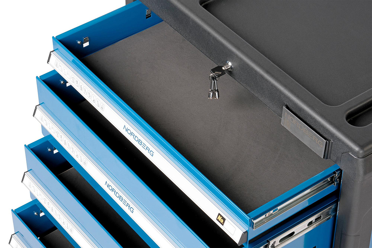 Тележка инструментальная, 6 выдвижных ящиков, синяя NORDBERG T6N(B) фото 6