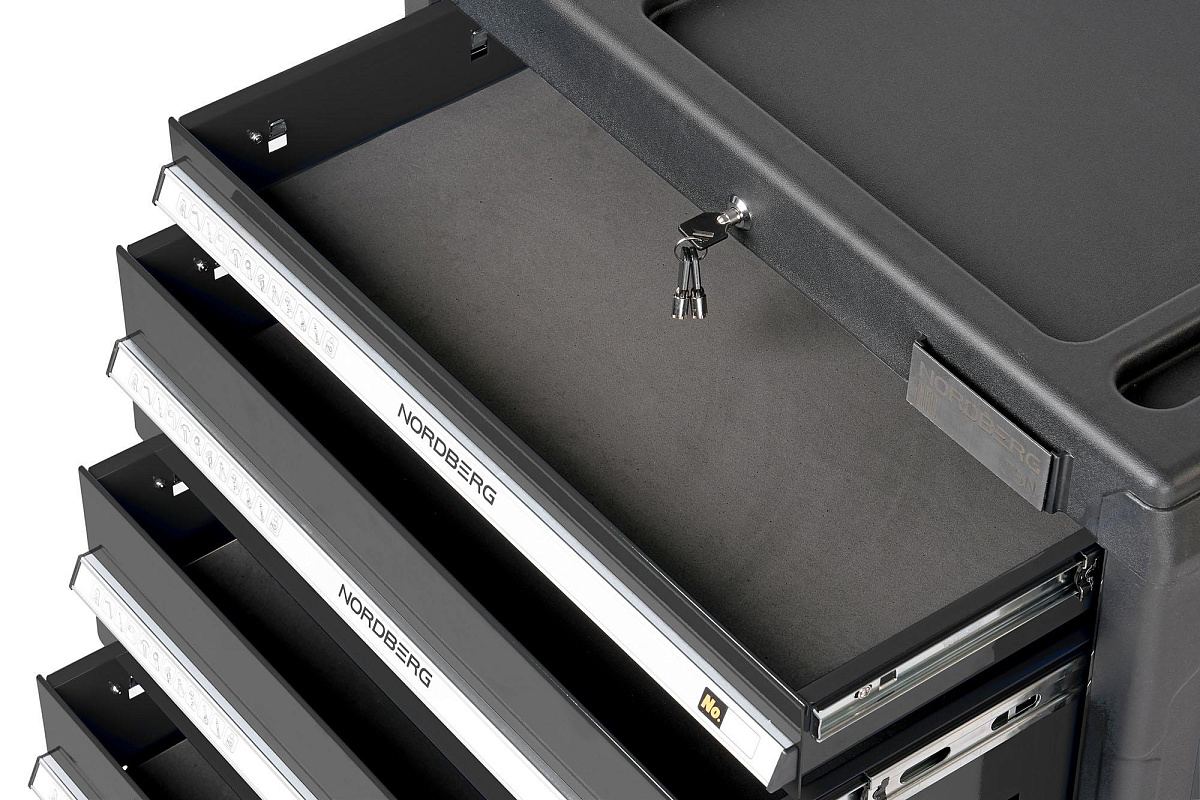 Тележка инструментальная, 5 выдвижных ящиков, серая NORDBERG T5N(G) фото 9