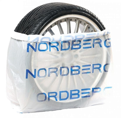Пакеты для шин ПНД 110х110см 15мкм белый с логотипом NORDBERG (100 шт) NORDBERG NTSB1115W