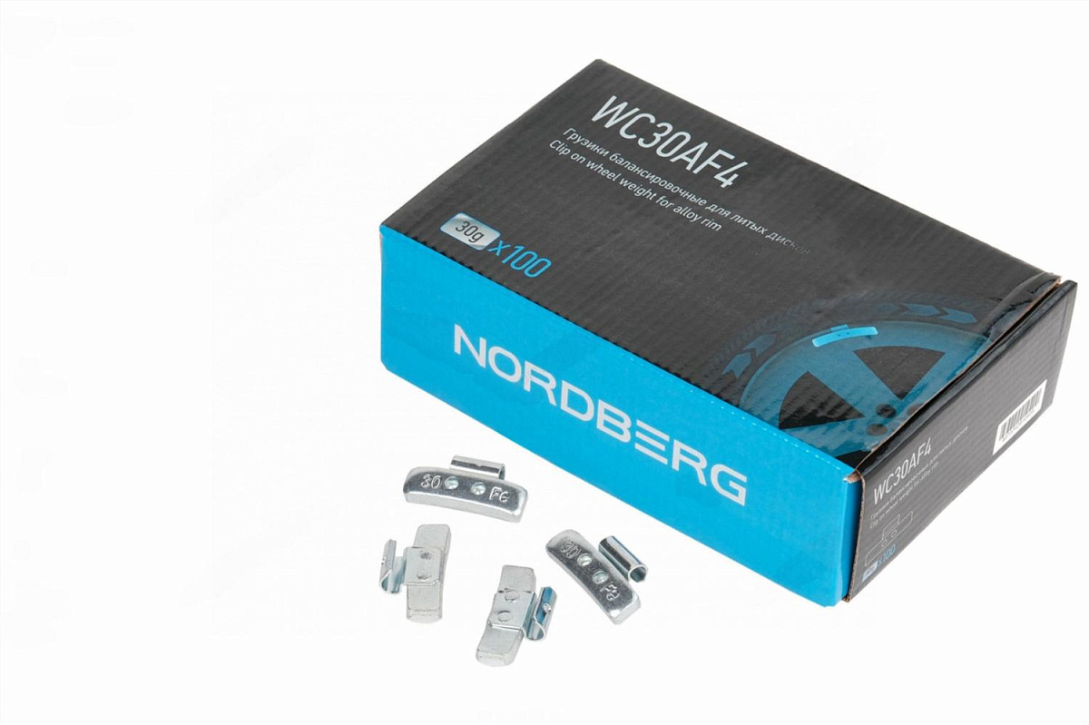 Грузики балансировочные для литых дисков Fe 30 г, 100 шт. NORDBERG WC30AF4 фото 1