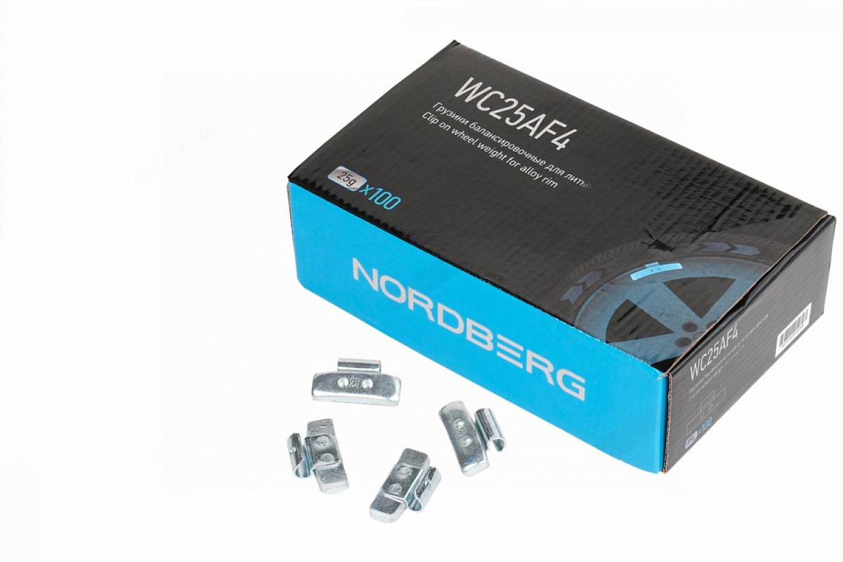 Грузики балансировочные для литых дисков Fe 25 г, 100 шт. NORDBERG WC25AF4 фото 1
