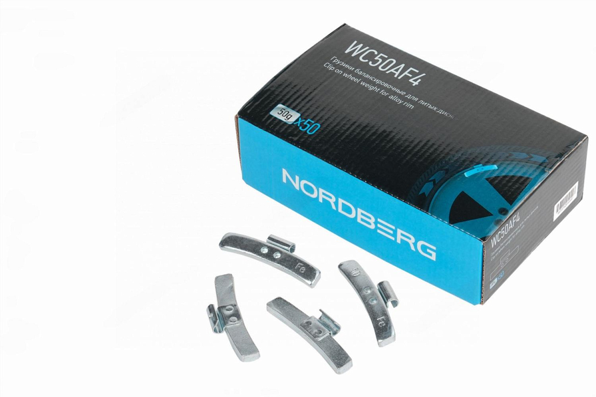 Грузики балансировочные для литых дисков Fe 50 г, 50 шт. NORDBERG WC50AF4 фото 1