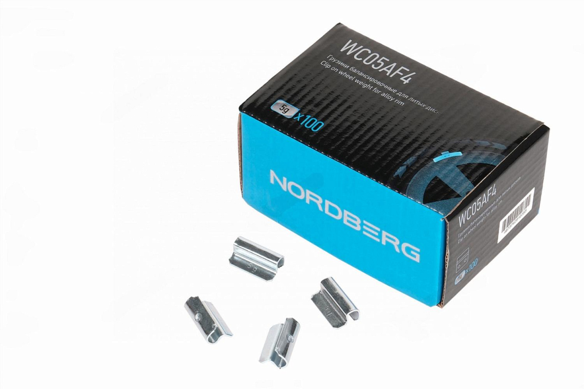 Грузики балансировочные для литых дисков Fe 5 г, 100 шт. NORDBERG WC05AF4 фото 1