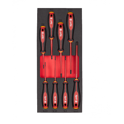 Набор отверток диэлектрических VDE трехгранная рукоятка Milwaukee 8ед 4932493249