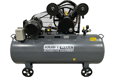 Компрессор поршневой KraftWell 10 бар, 300 л, 380В, сеть 380 В, произв-ть 670 л/мин., объем ресивера 300 л KRW-AC670-300L