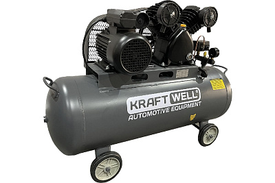 Компрессор поршневой KraftWell 420 л/мин, 10 бар, 100 л, 220В арт. KRW-AC420-100L/220