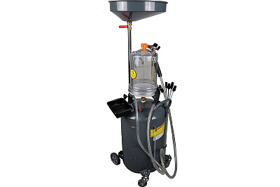 Установка для слива и откачки масла/антифриза KraftWell с подъемной ванной и мерной емкостью, мобильная, объем ванны 10 л., объем бака 80 л KRW1839.80L