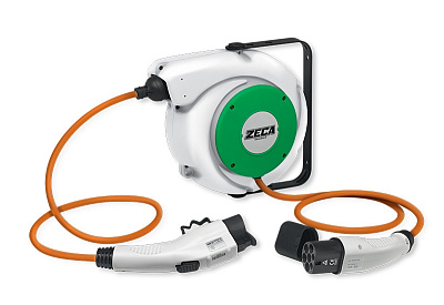 Катушка кабельная зарядки электромобилей 3+1 метр, 230В, 1Ф, 16А, вилка - тип 1, ZECA EV2161